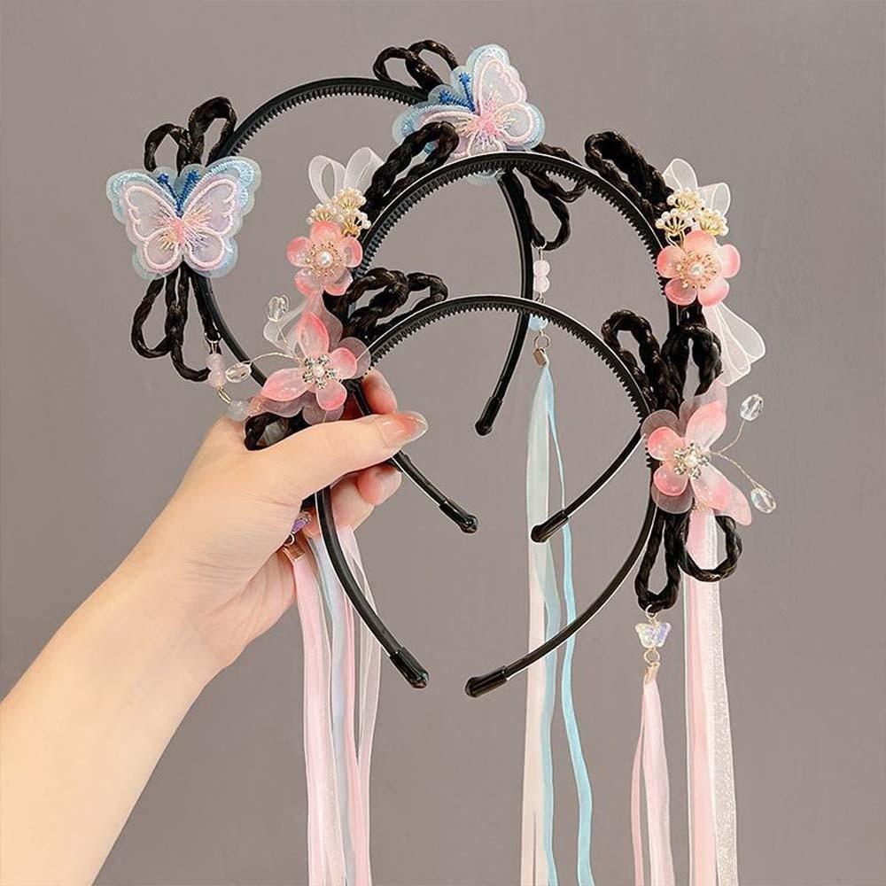 Chinese Style Butterfly Ribbon Headband Hair Bands for Children  Hair Accessories