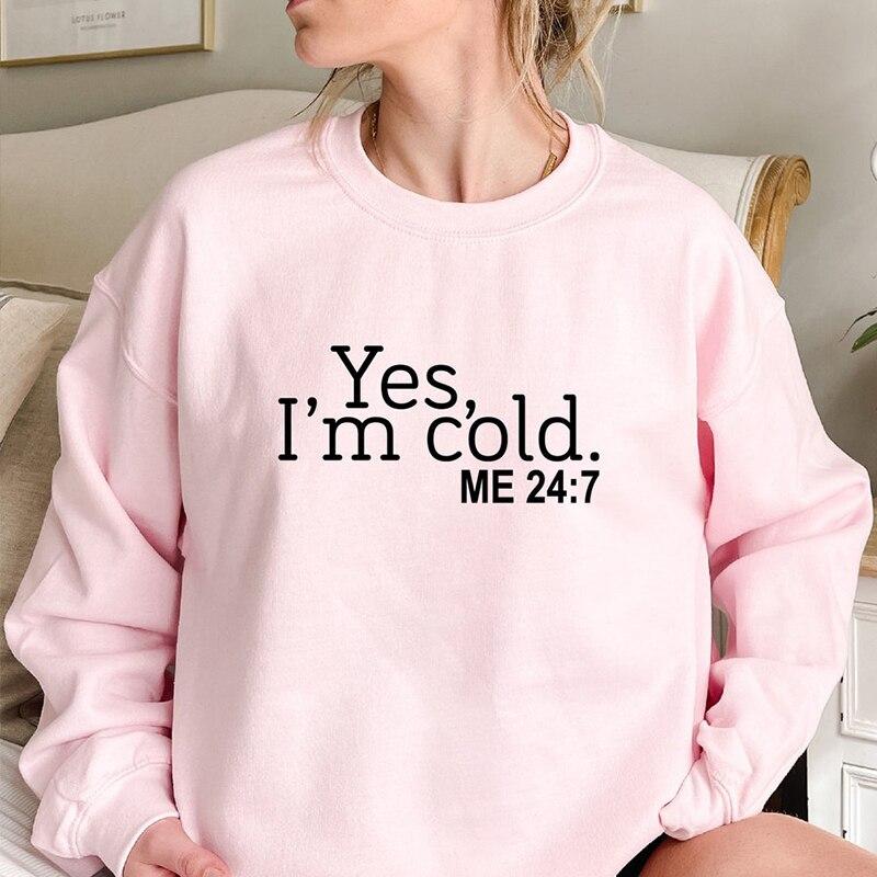 

Да, мне холодно 24:7 библейских стихов Иисус церковная одежда для женщин повседневный свитшот зимняя одежда религиозные толстовки дропшиппинг