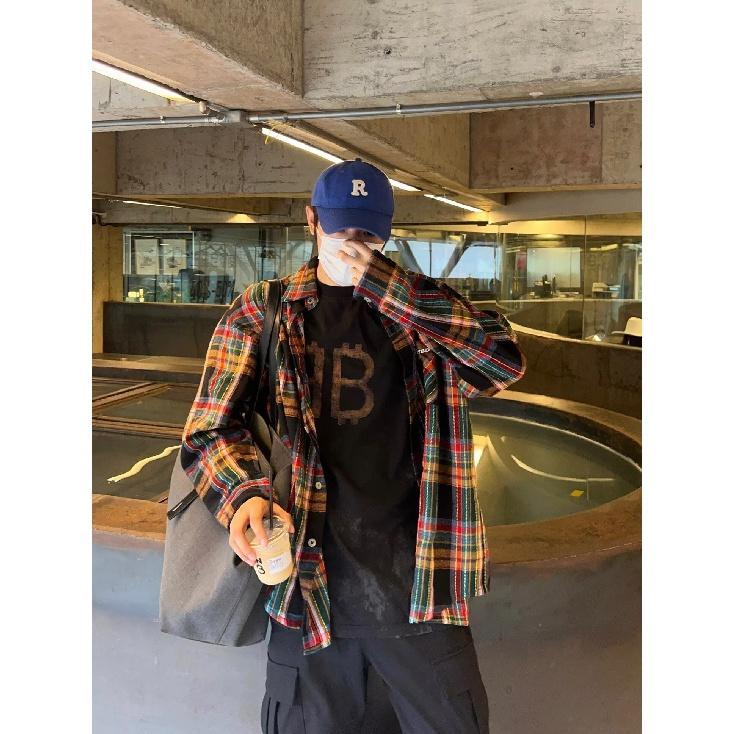 

Рубашка с длинным рукавом с буквенным принтом 2024 года в японском стиле в стиле Гонконга, свободная рубашка для мальчиков, летнее модное универсальное повседневное пальто 3XL красный