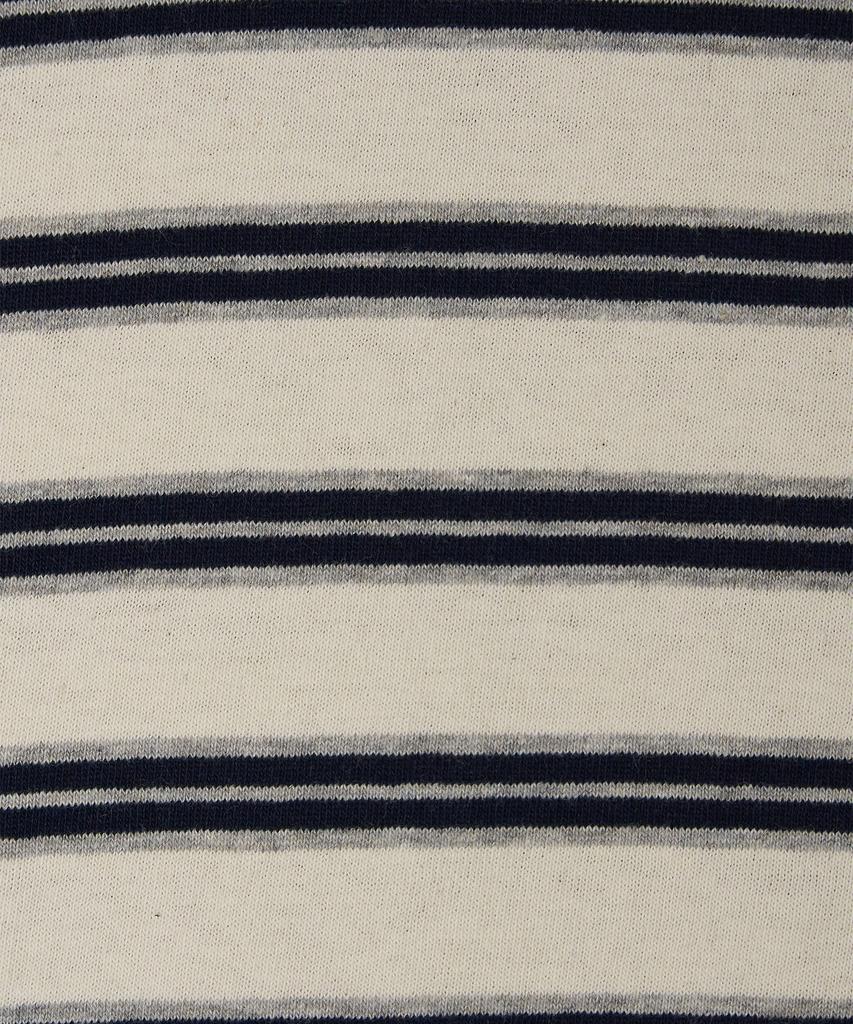 Minasu Multi Stripe Collar T Shirt_Navy Ivory