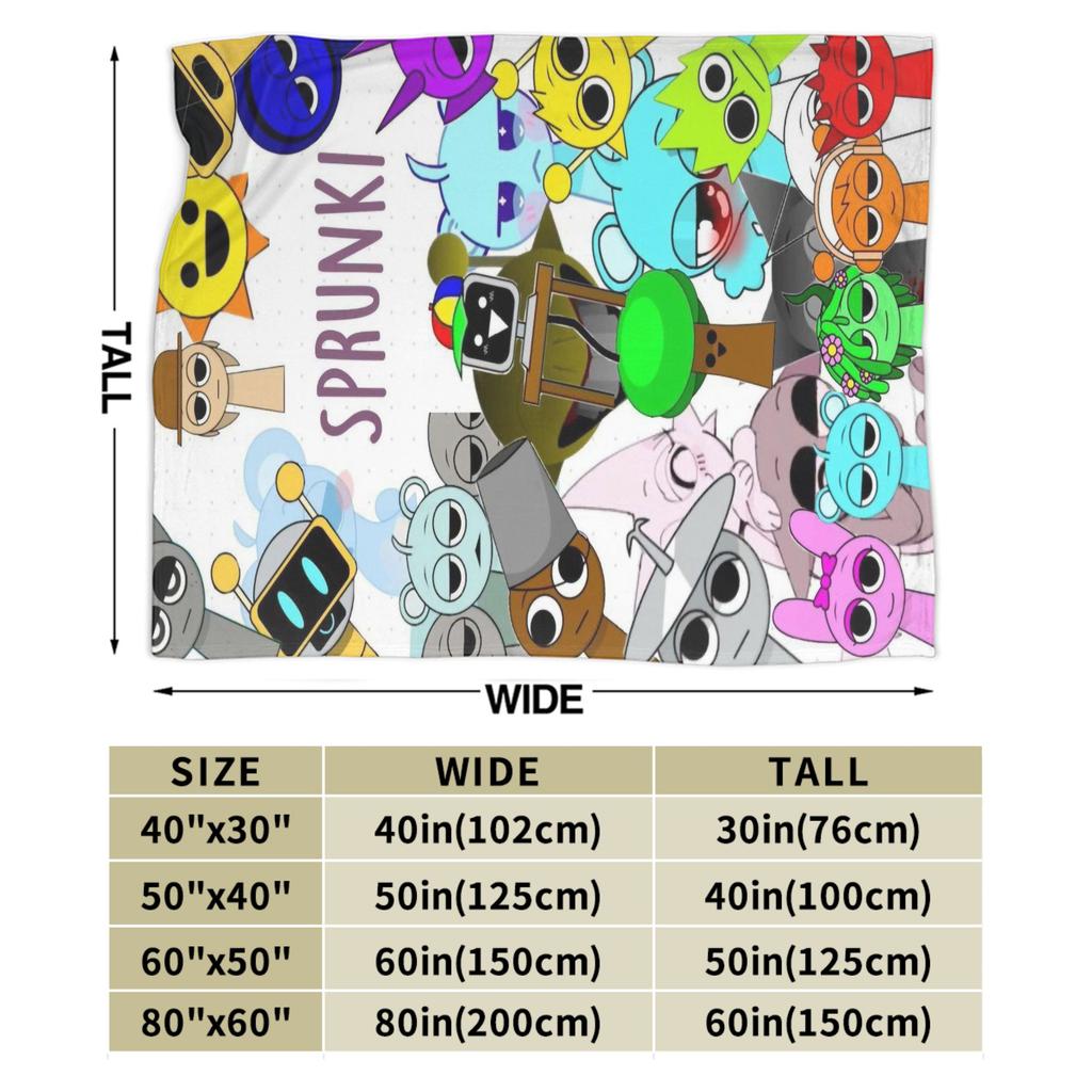 Incrediboxs Sprunkis Blankets Velvet Printed   Multifunction Lightweight Throw Blanket for Sofa Office Quilt