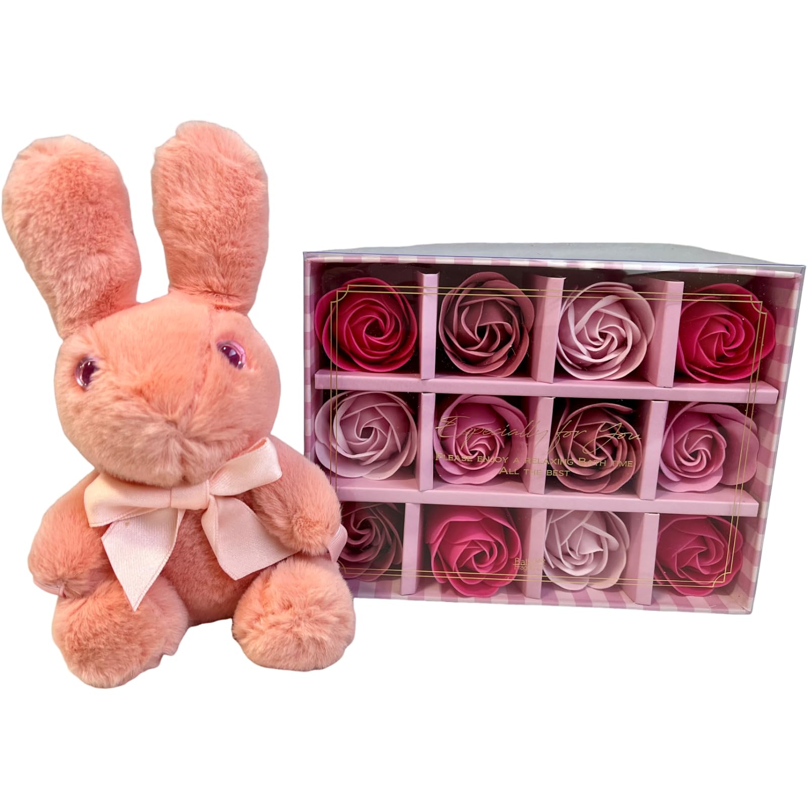 

Soap Flower Bath Set in Fresh and Perfect for Gift Thank You and Product 840166 Q-FLA Additives, 12-Flower Pink, Rabbit, Salmon, Arrangements,