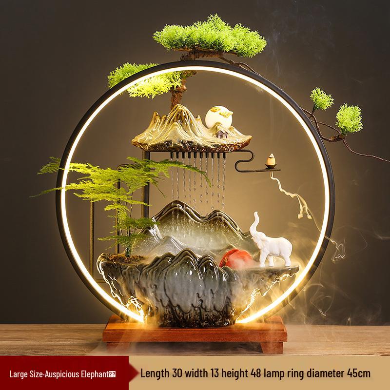 Flowing Water Backflow Incense Fountain & Humidifier - Perfect for Home, Office, or Gift Decoration.