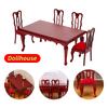 1Pcs DIY Accessories Miniatures Wooden Retro Simulation Dining Table Chair 1:12 Dollhouse Furniture Toy