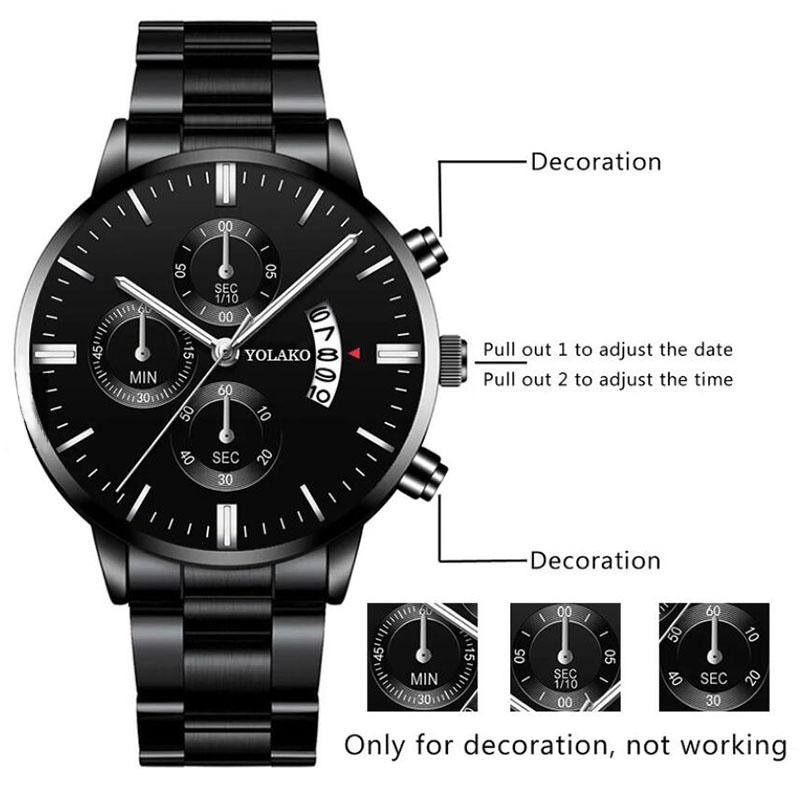 Hodinky Služobné hodinky Quartz Kožený Dátumový Kalendár Hodinky Hodiny Nerez Luxusná Pánska móda Trojoká Šesťpinový kalendár Pánske hodinky