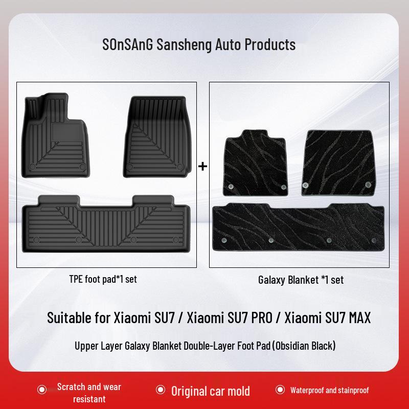 Custom TPE Car Floor Mats for Xiaomi SU7/SU7 Pro/Max - Five-Seater Interior Upgrade