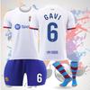 2324 Barcelona Away Jersey Messi 8 Pedro 9 Lewandowski 30 Children's Soccer Jersey