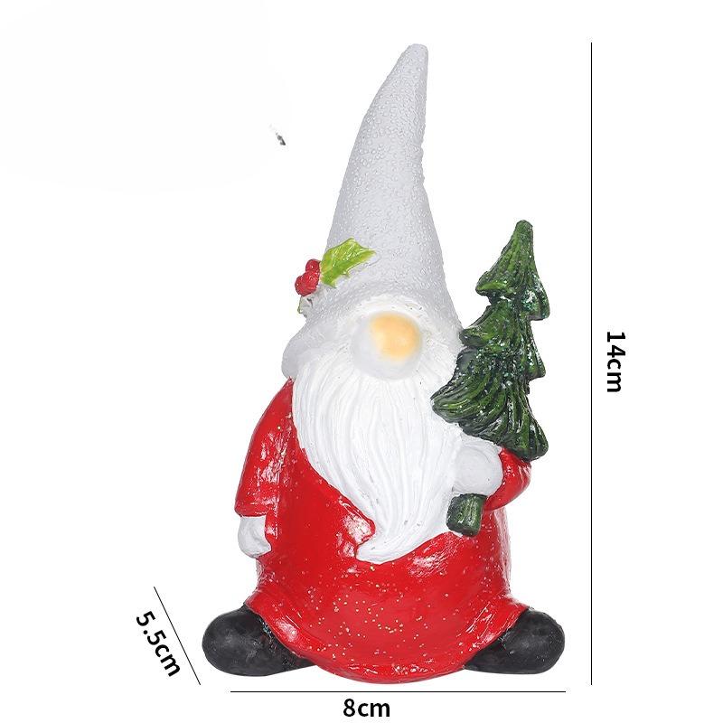 Christmas decorations - Garden Elf Dwarf Faceless Santa Claus resin figurine красный