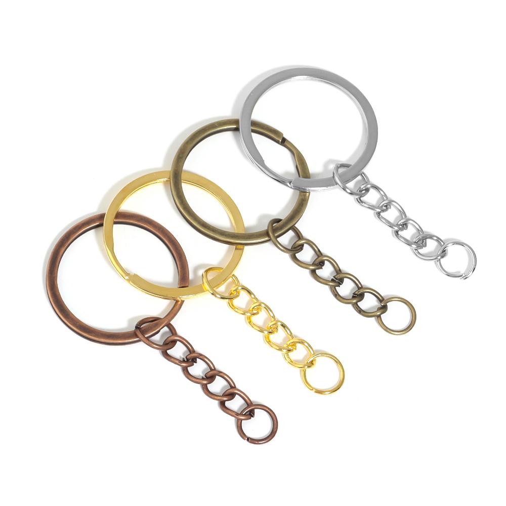 5/20Pcs 28mm Round Key Chains Key Rings Gold Color Split Rings Keychains For DIY Handmade Keyrings Jewelry Accessories Wholesale