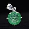 Top Quality Natural Green Emerald 37 Ct CERTIFIED Round 925 Sterling Silver Gems MY.PD-177-NS
