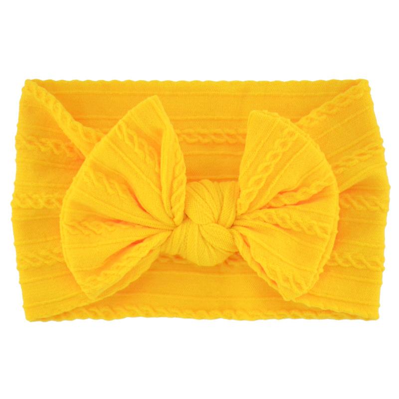 Solid Color Bow Baby Headbands, Soft Elastic Nylon Wide Hairbands for Infants