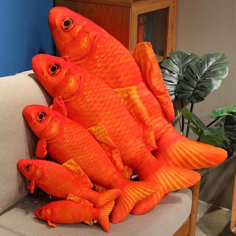 Red Koi Fish Plush Doll With Short Plush Material And Fluffy Structure For Living Space Decor