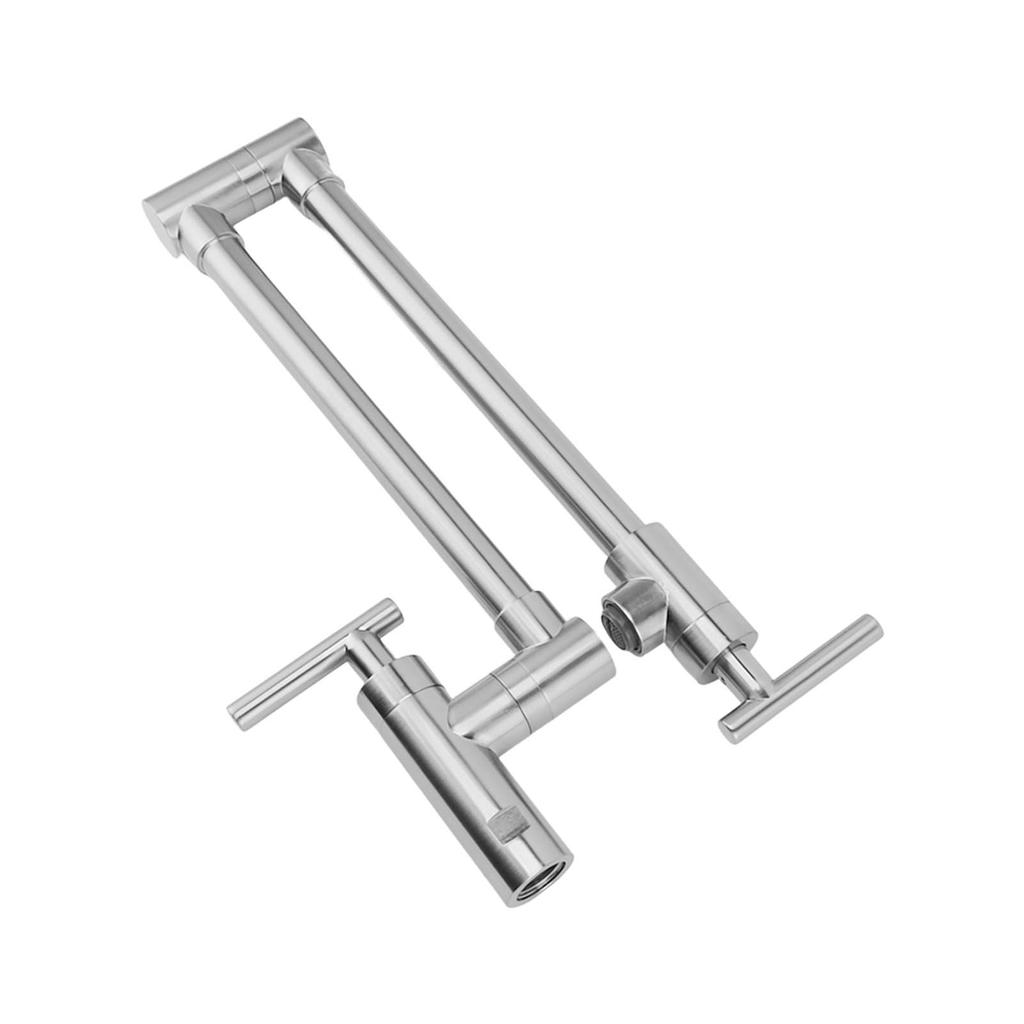 Puodo pripildymo čiaupas Varinis Sieninis Universalus Besisukantis Dviguba Rankena Sulankstomas Čiaupas Tik Šaltas