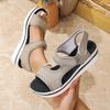 2025 Summer New Arrival Plus Size Chunky Sole Mule-Style Velcro Beach Sandals for Women - Casual Comfortable Women's