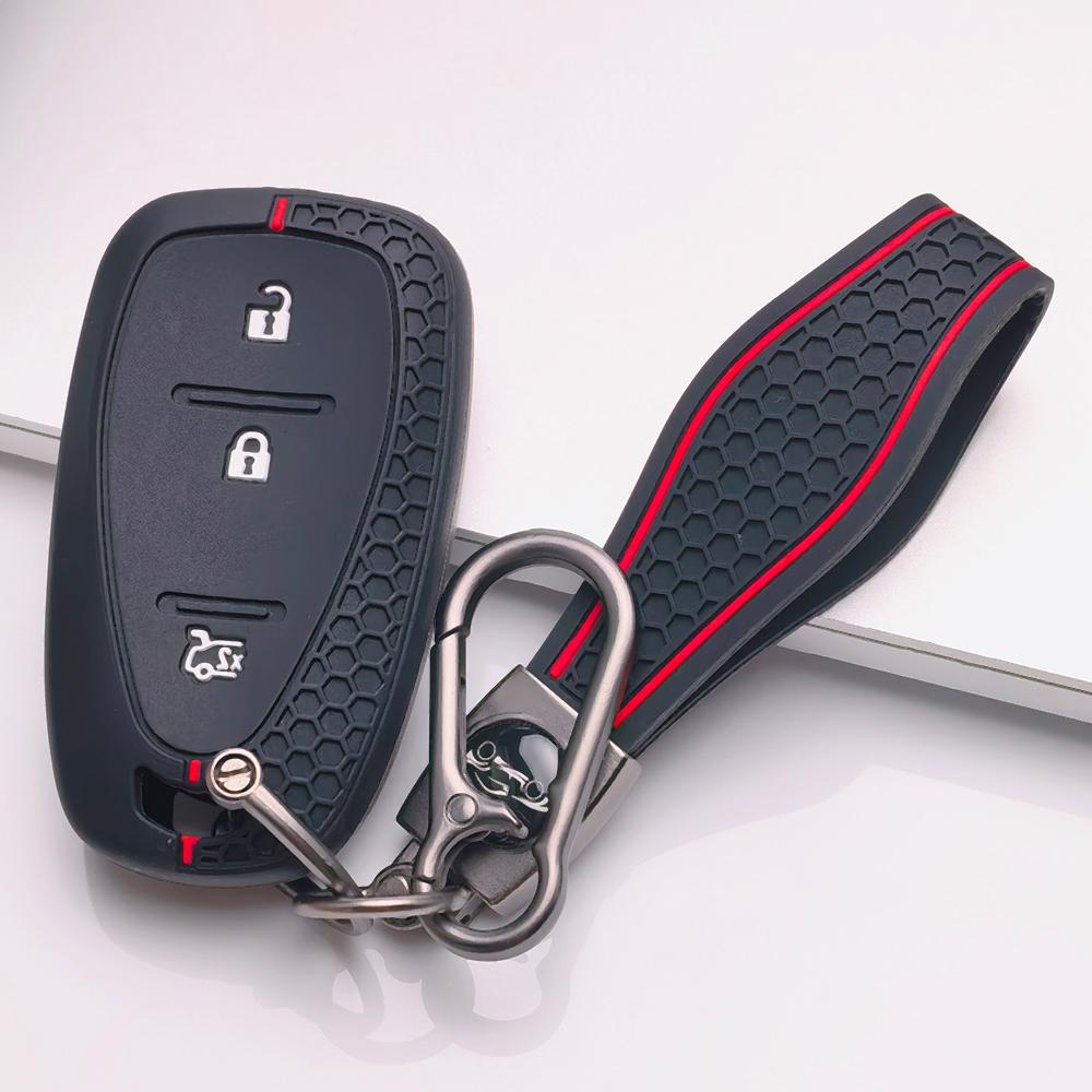 Key Fob Cover for Buick Encore GX Enclave Envision Regal Lacrosse GL8 with Keychain Anti-Scratch Surface Shockproof Structure Soft Grip Texture