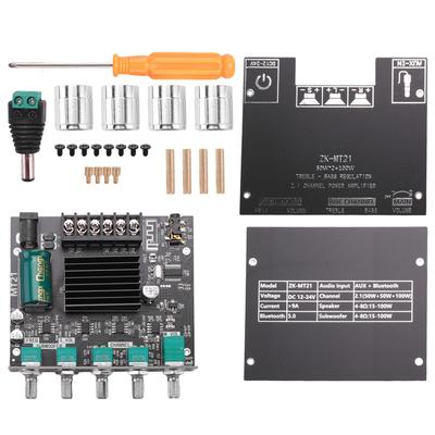 ABUO-ZK-MT21 2.1-Channel BT5.0+AUX Digital Power Amplifier Board Module TPA3116 50Wx2+100W High-Power Stereo Power Amplifier