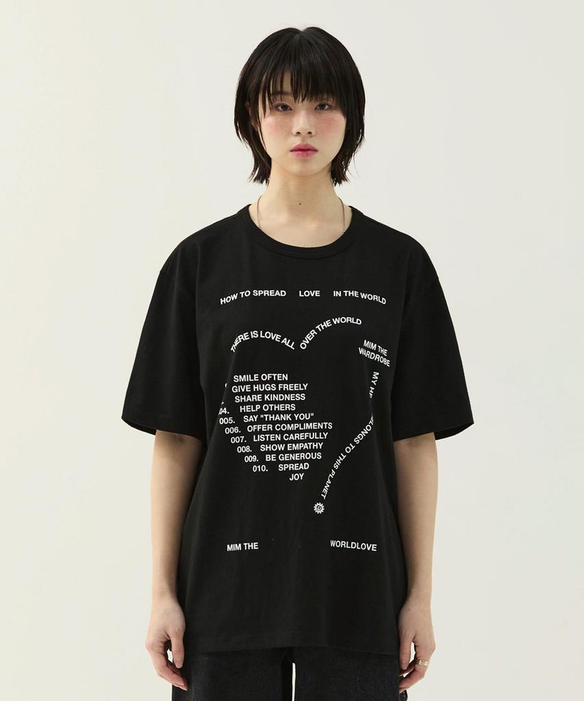 Mimdeowodeulobeu Love Letter T-Shirt_Black