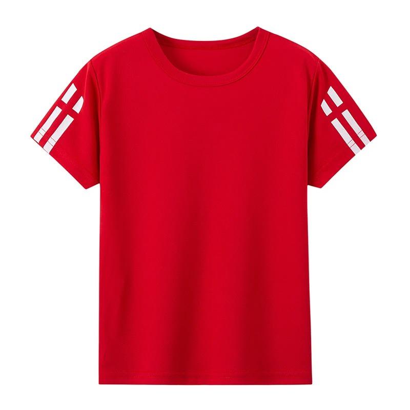 Children's Summer Quick Drying Sports Short Sleeve Color Joker Casual Shirt Boys Girls Running