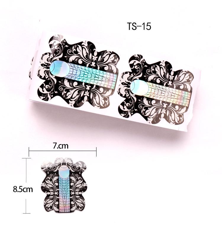 100-Piece French Light Therapy Nail Extension Forms: Butterfly & Horseshoe Designs