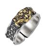 Adjustable Open Ring Men Women Vintage Geometric Totem Minimalist Statement
