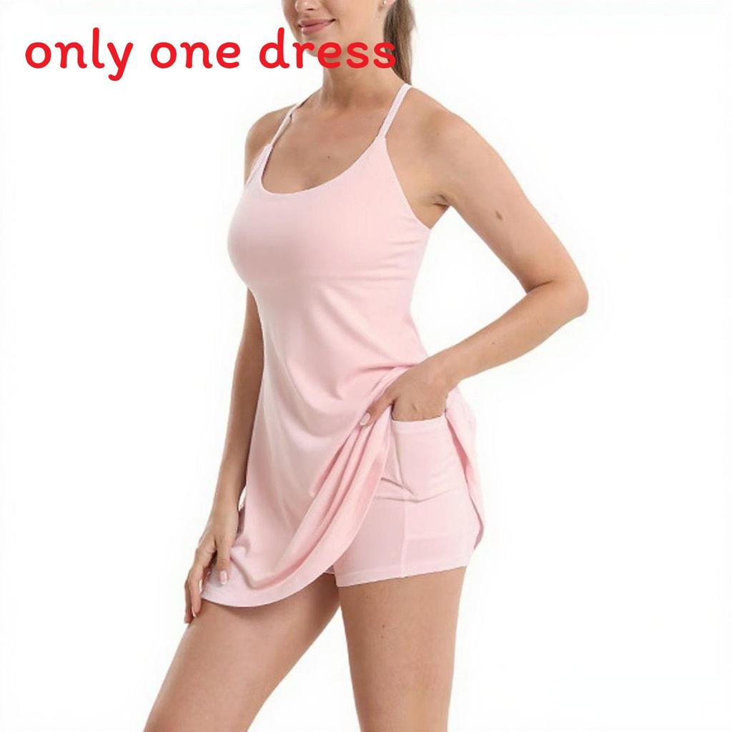 Summer Sleeveless A Line Dress With Removable Padded Shorts For Casual Wear