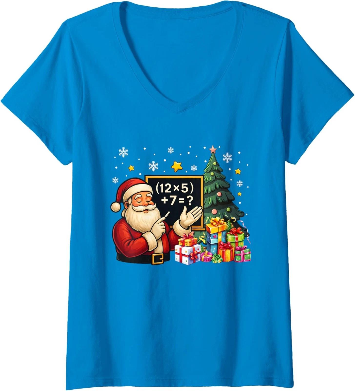 Merry Kwanzaa Black Santa Christmas Ladies  Crewneck T-Shirt 2XL