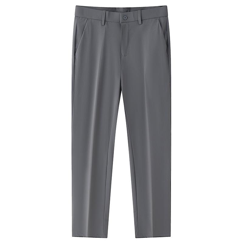 Summer New Light Luxury Summer Nylon Ice Silk Men's Casual Pants Slim Fall Men's Trousers Nine Points Men