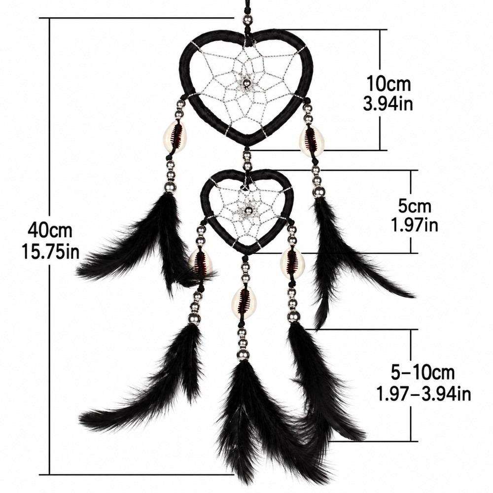 Black Handmade Dream Catcher 15.75inch Dream Catcher Ornament Home Wall Decor