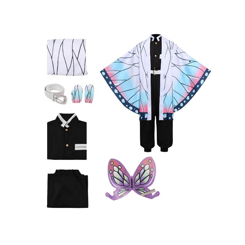 Детский костюм для косплея на Хэллоуин Kimetsu No Yaiba, наряд для ролевых игр Кочо Шинобу для девочек 110cm белый