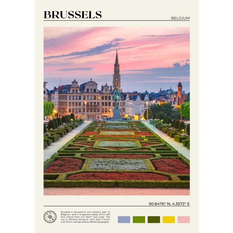 European City Travel Poster Galway North Macedonia Stockholm Iceland Canvas Painting Brussels Wall Art Picture Office Home Decor