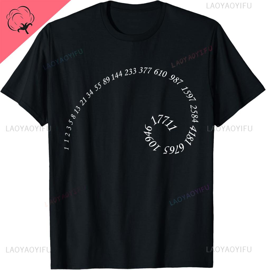 Fibonacci Golden Ratio T-Shirt Print Original Design Gifts T Shirts Cotton Streetwear Vintage T Shirt Camisas Streetwear