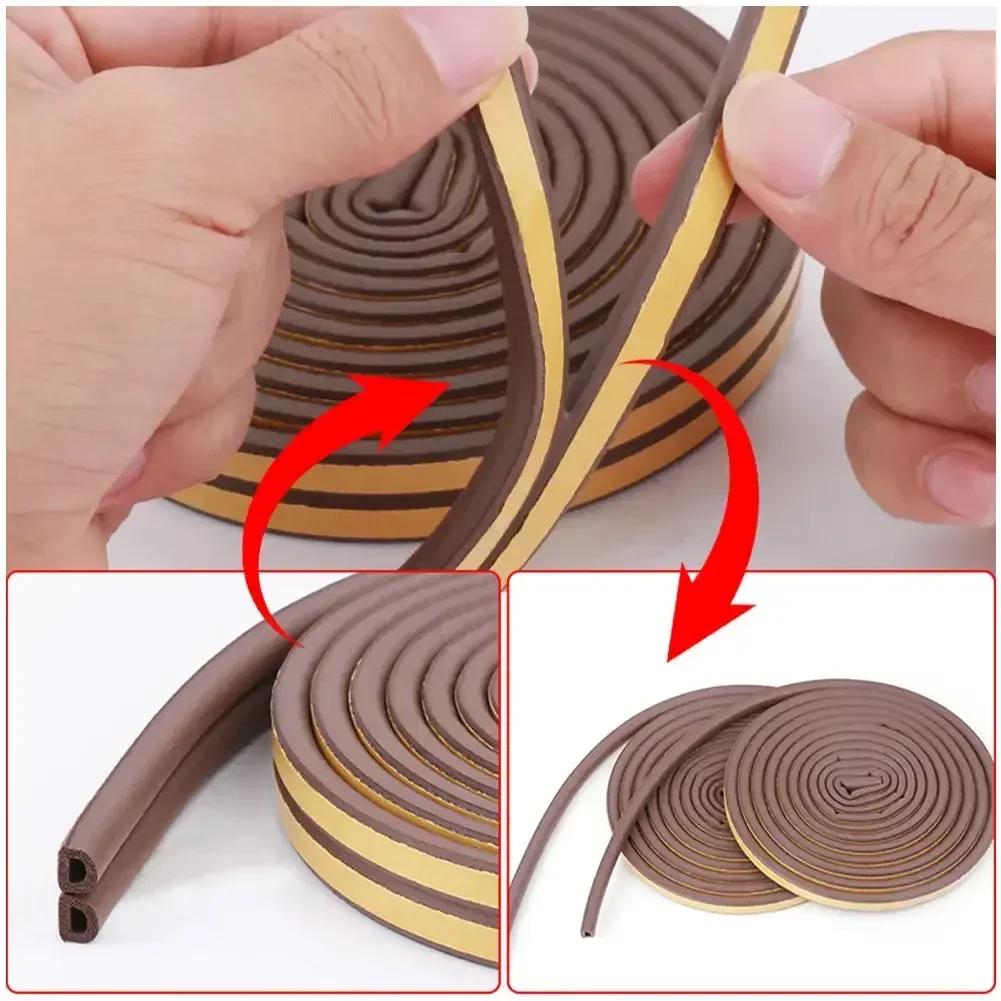 5M/10M Door Window Seal Strip DIEP Self-adhesive Acoustic Foam Sealing Strip Tape Insulation Windproof Rubber Weatherstrip
