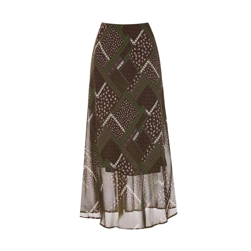 T View Ethnic Flower Banding Skirt_V6B-Csk016