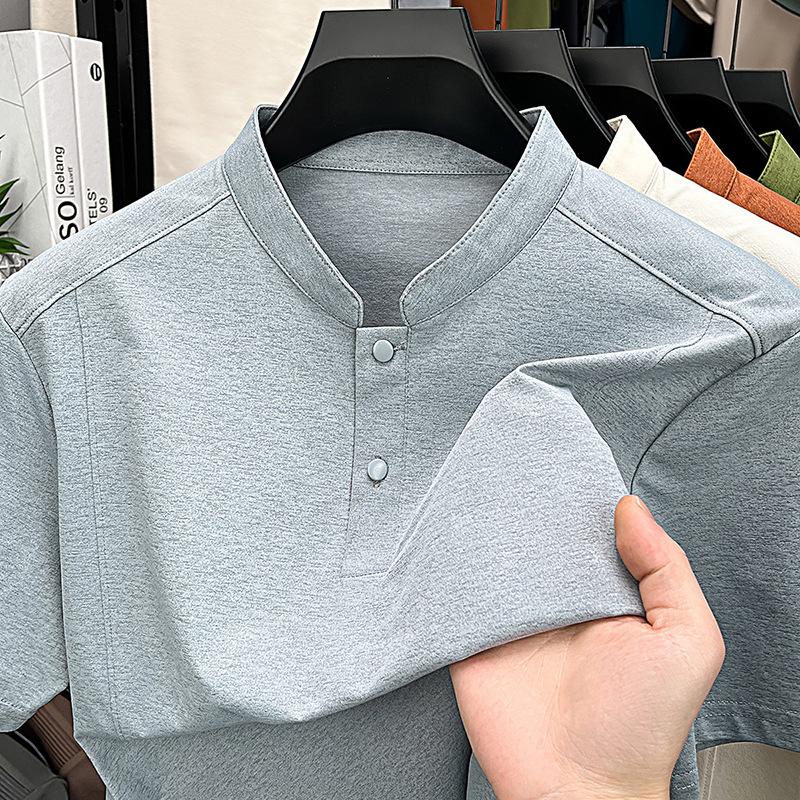 Summer Men s Long Sleevet Middle-Aged & Young Casual Loose Fit Polo Top M