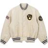 FW25 MLB Authentic Stadium Jacket Series Milwaukee Brewers Loose Short Single-Breasted Casual Simple Long Sleeve Jacket 14742067