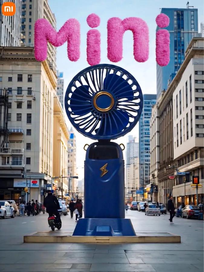 

Мини-вентилятор ручной USB беспроводной, настольный 5 режимов работы, темно-синий Option1