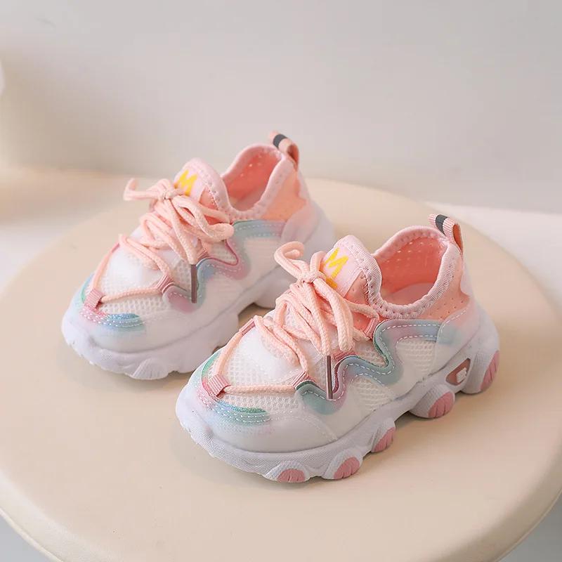 Versatile Soft Sole Comfort Child Sneakers Breath Mesh Simple Sneaker Girl TrendyToddler Boy Shoe Artistic Popular Casual Shoes