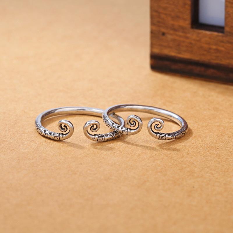 2Pcs 925 Silver Couples Ring Sets Light Polishing Simple Ring for Woman Man Classic Wedding Fine Jewelry Circle