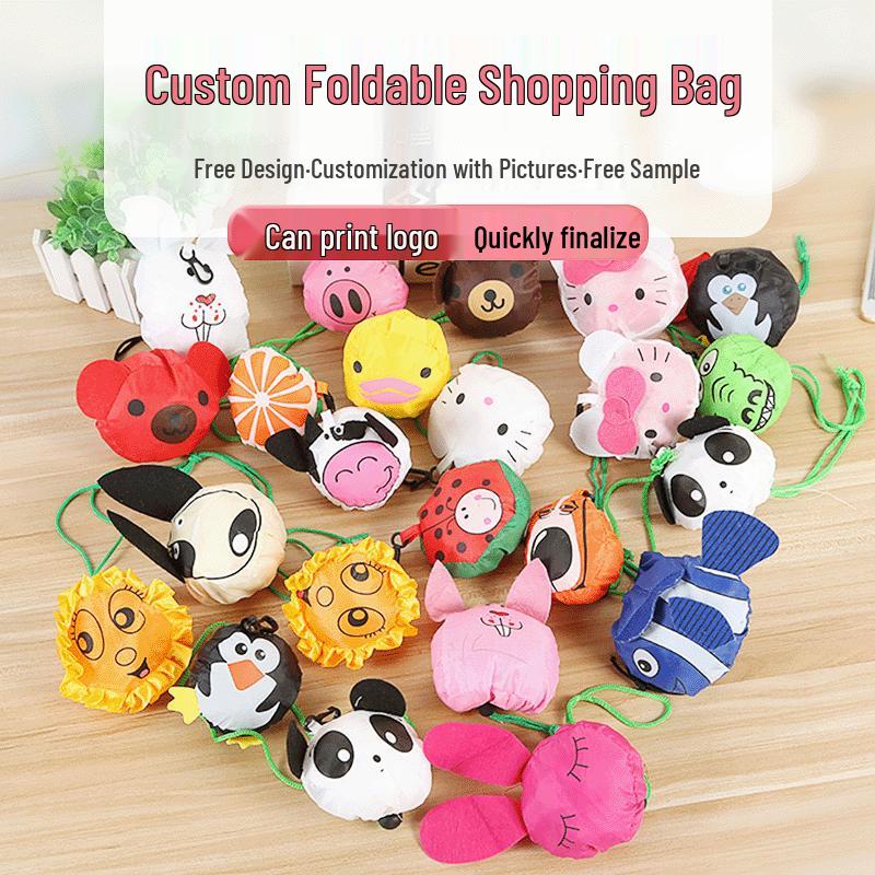 

Cartoon Animal Fruit Foldable Tote Bag - Fashionable Polyester Shopping Bag Duckling