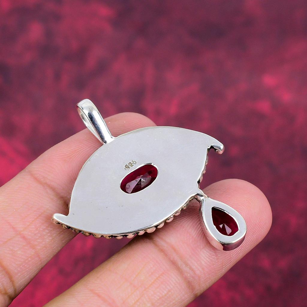 Rubellit Anhänger, 925 Sterling Silber Anhänger Edelstein Schmuck, handgefertigter Anhänger Erstaunlicher Schmuck, Geschenk für Sie