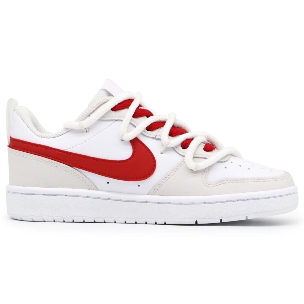 Nike Court Borough Skateboard Shoes Women's Low Top White/Red BQ5448-100(Team52-S-BOX)