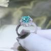 Paraiba Grüner Moissanit Damenring - S925 Silber, Europäischer & Amerikanischer Modeschmuck, Buntes Design