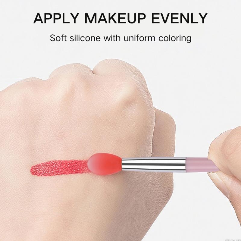 10 Pieces Lip Brush Set Flexible Silicone Tip Makeup Tools for Detailed Cosmetic Application Lip Brushes