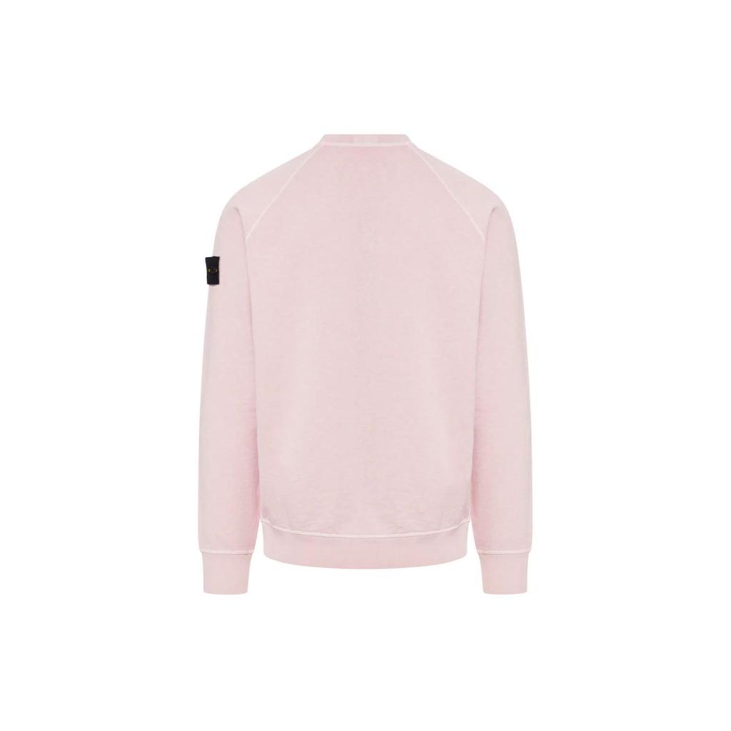Stone Island Ss24 Logo Print Distressed Crewneck Sweatshirt Men sweatshirt Pink 801566060V-0180