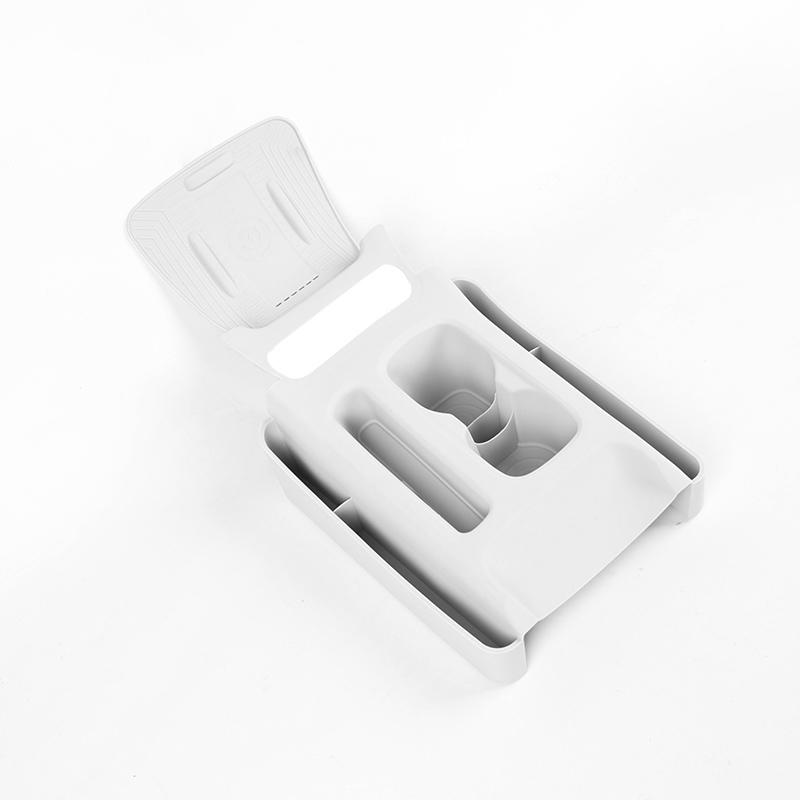 Pour Geely EX2 Proton eMAS 5 2024-2026 Boîte de rangement pour porte-gobelet de console centrale de voiture Charge sans fil Organisateur avec coussinet en silicone