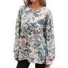 Women's Abstract Print Oversized Sweatshirt Long Sleeve Crew Neck Casual Loose Pullover Top