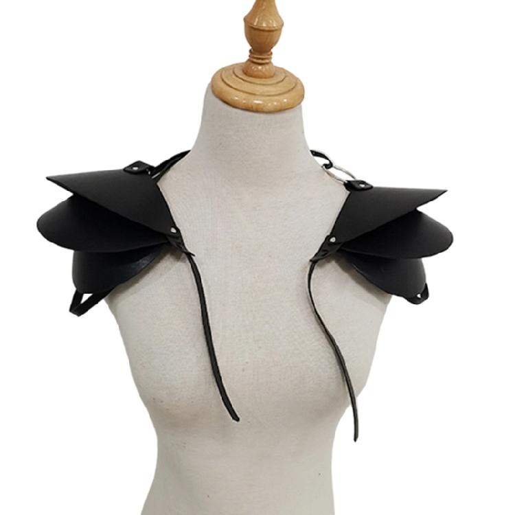 

Двойные наплечники Воина Наплечная броня Средневековье Костюм Рыцаря для Хэллоуина Покрытие на плечо из искусственной кожи Накидка чёрный