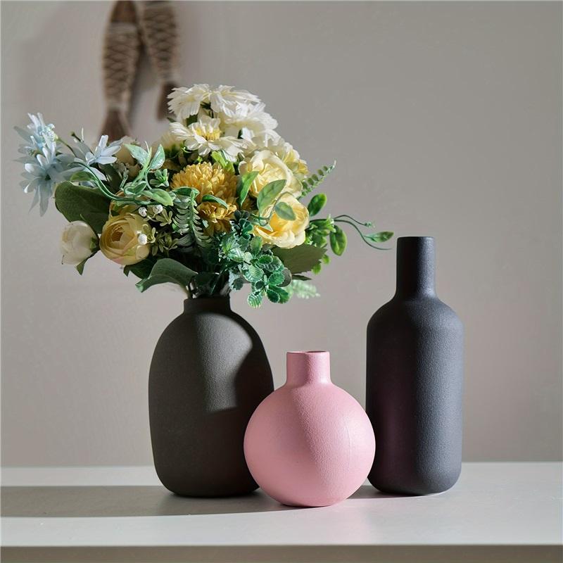 Ceramic Vase Set Decoration Home Living Room Flower Arrangement Modern Flower Set Three Piece White Vase Decoration