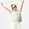 Li-Ning Fitness Series Simple Solid Color Loose Fit Short Sleeve Polo Shirt Women tops Sheep-Fat-Green APLV016-4
