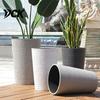 Large Capacity Planter for Tall Plants Round Flower Pot with Drainage Holes, 17 Inch Stone-Look Thickened Composite Plastic Plant Basin Planter,